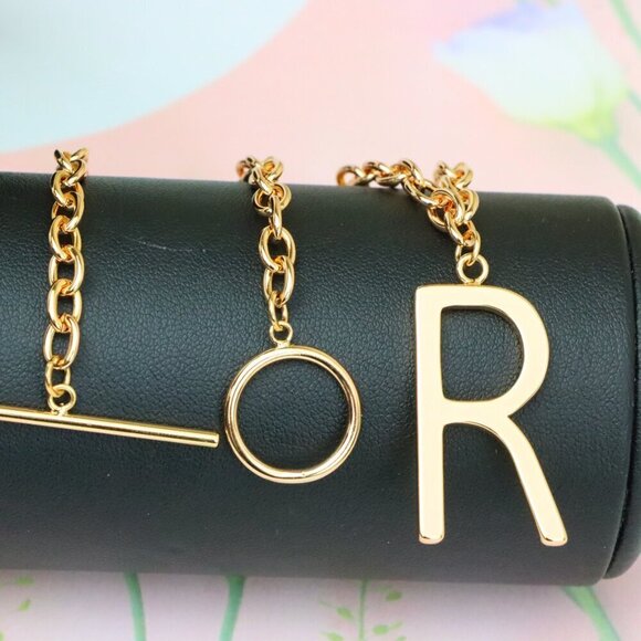 "Rose Gold Initial 'R' Necklace with Pearls, XPNL1904 - Picture 4 of 12